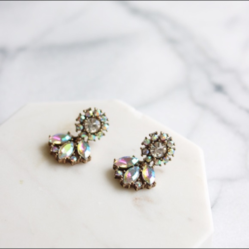 Flower Crystal Earrings - Picture 7 of 8